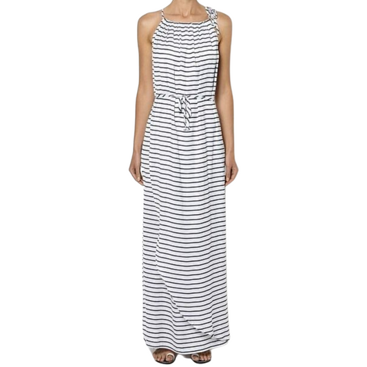 Witchery white black pinstriped maxi dress, size 10