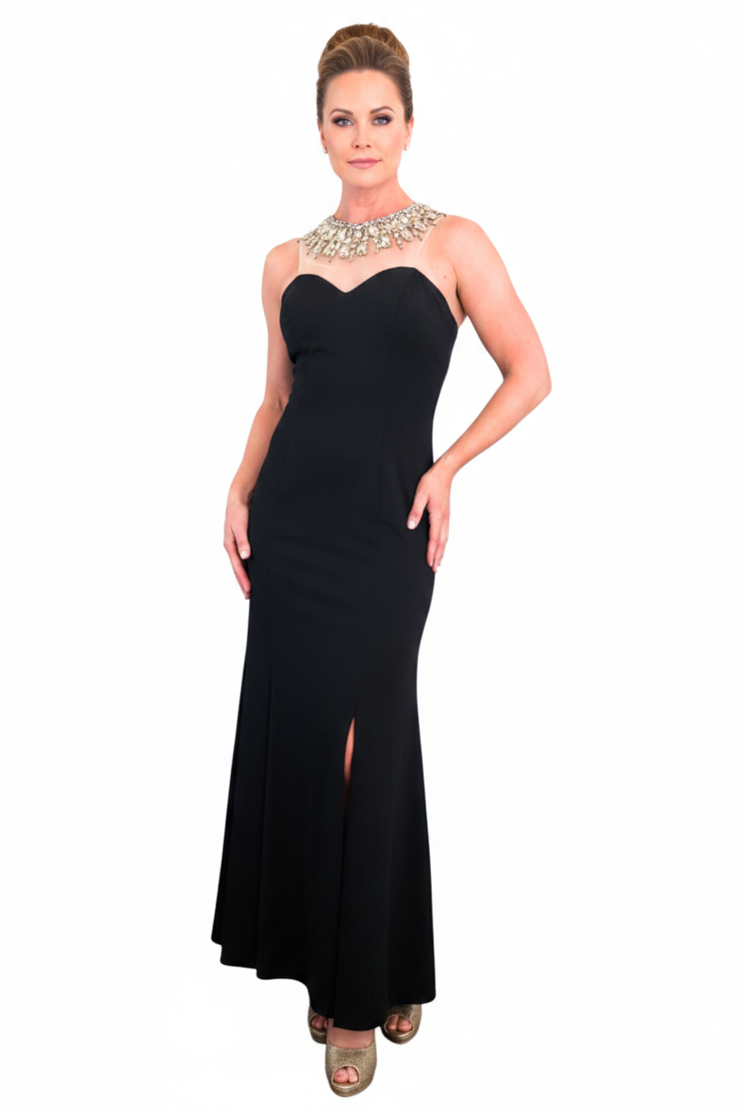 HIRE-Beiyani black beaded formal/ball dress-size 12