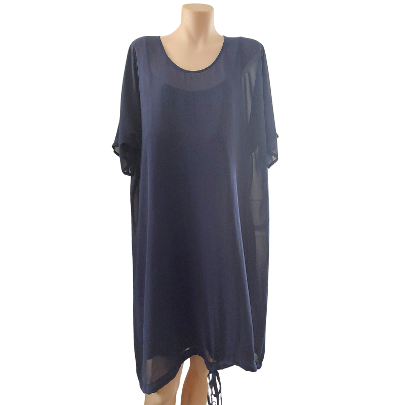 Staple & Cloth navy chiffon top/dress, size M, 14