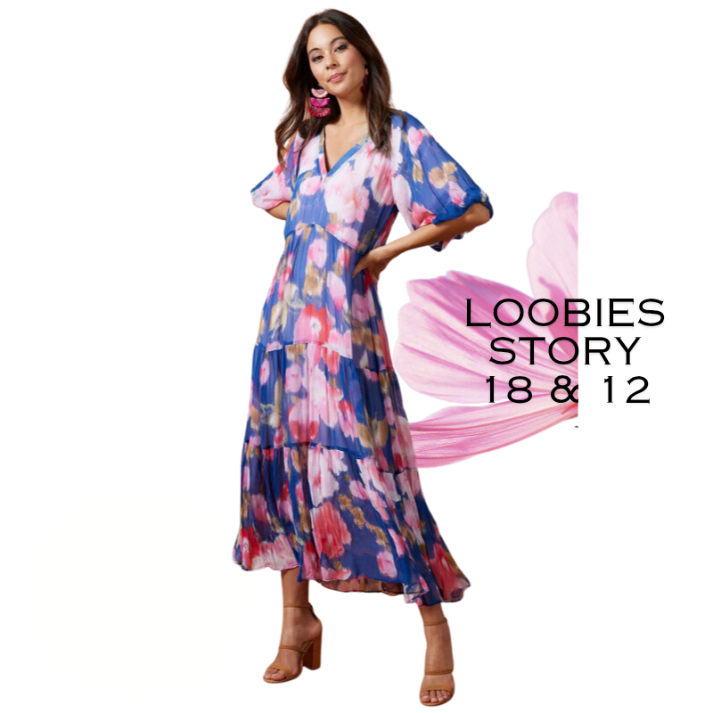 Loobies Story floral dress, size 12-14 HIRE