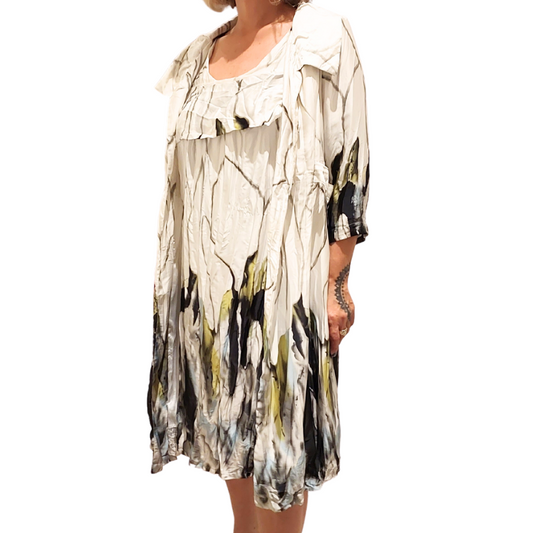 Artisan ivory dress & coat, size 8