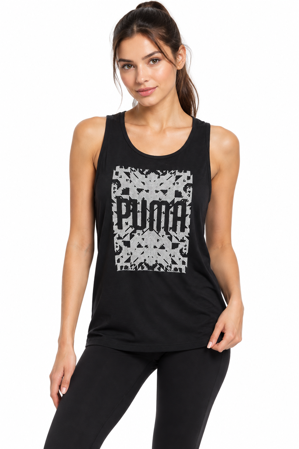 Puma black sports singlet,  size 10