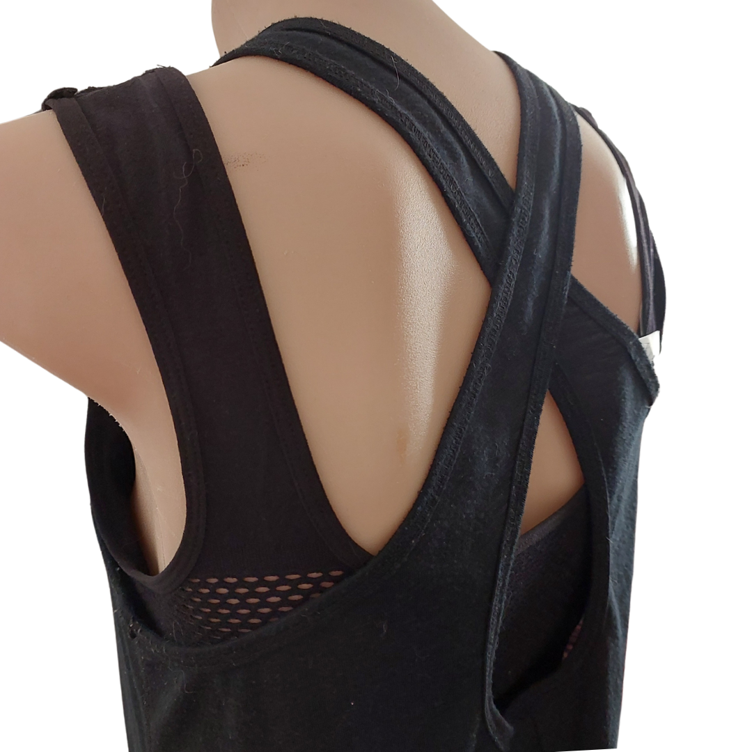 Puma black sports singlet,  size 10