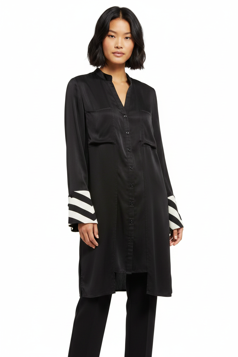 Once Was black shirt/dress, size 10-12 retail $439