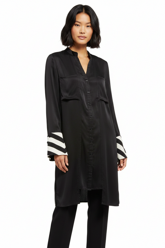 Once Was black shirt/dress, size 10-12 retail $439