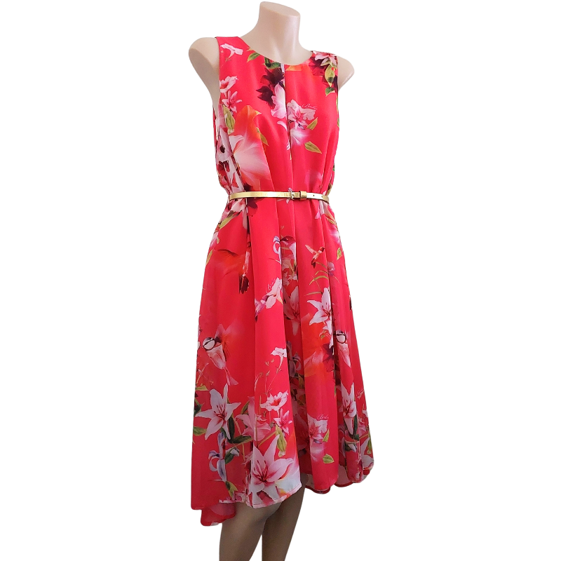 Ted baker pink floral dress, size 6