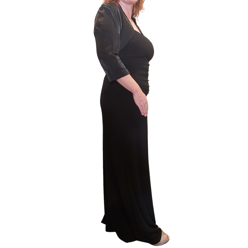 Ralph Lauren black formal/ ball dress, size 14-HIRE