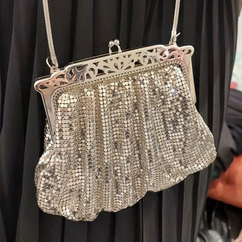 Oroton silver evening bag- HIRE