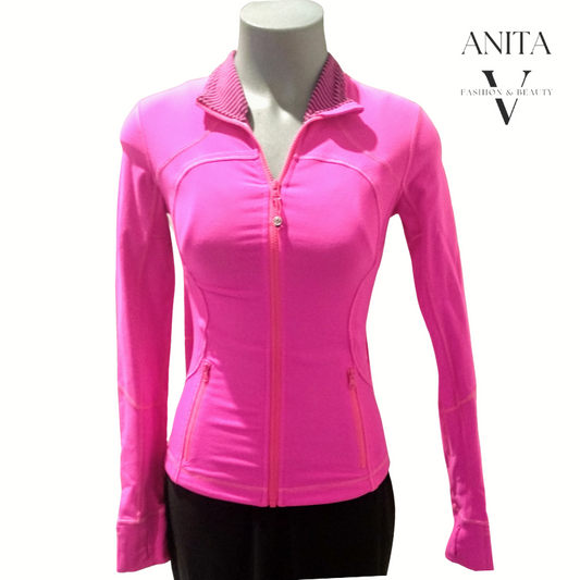 Lululemon neon pink sports jacket, size 6/8