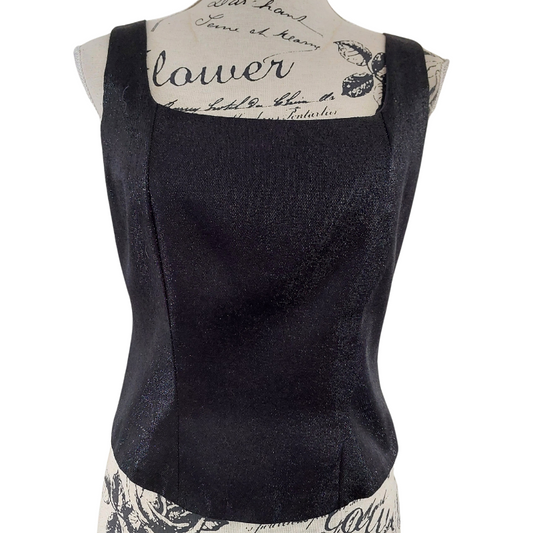 STAX Vintage black sparkly top size 8/10