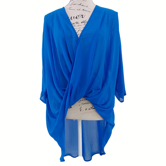 Repertoire blue chiffon layering top, size 10/12