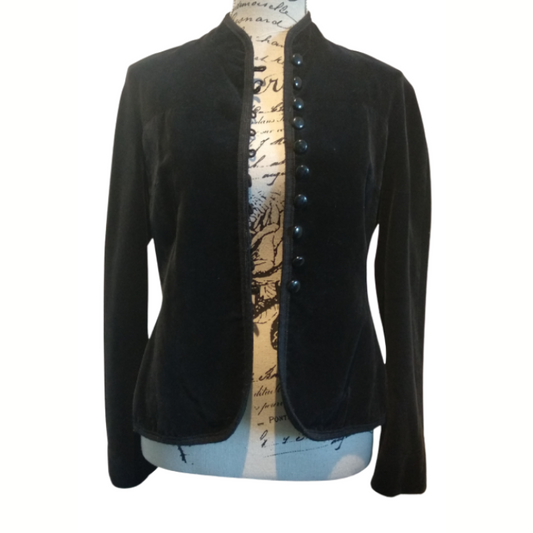 Vintage Feminella black velvet jacket, size 10