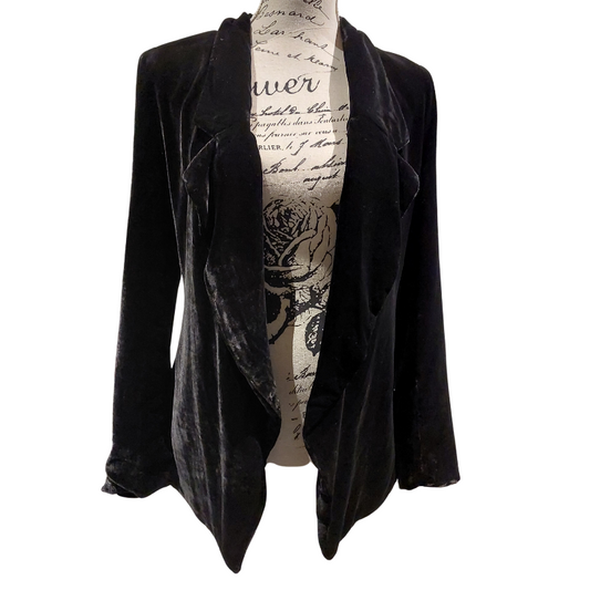 MIMOSA black velvet jacket, size 8-10