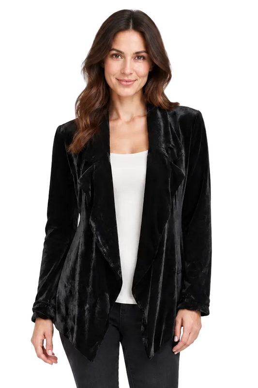MIMOSA black velvet jacket, size 8-10