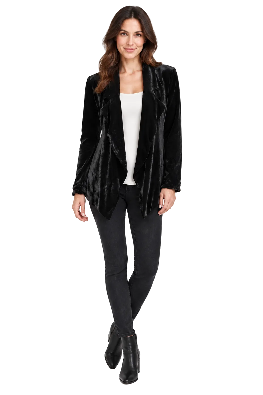 MIMOSA black velvet jacket, size 8-10