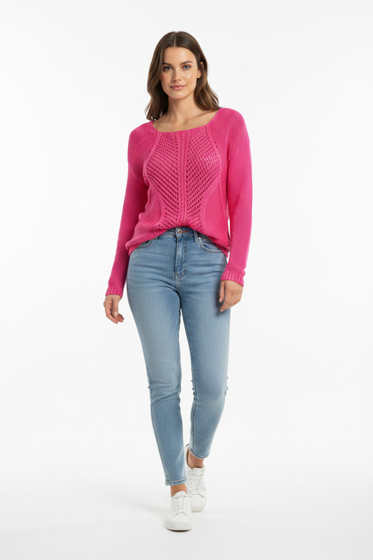 Bardot neon pink jumper, size M/12