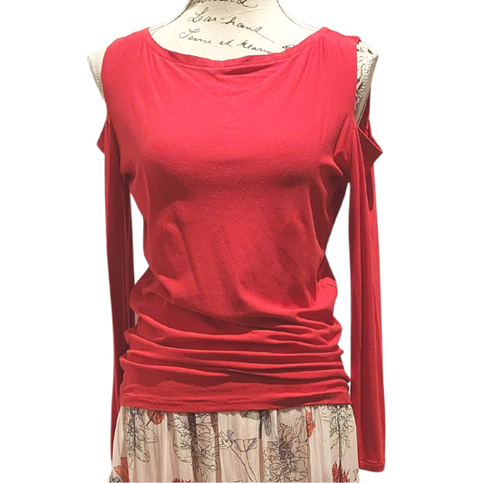 Carolyn Baker red viscose top, size 10