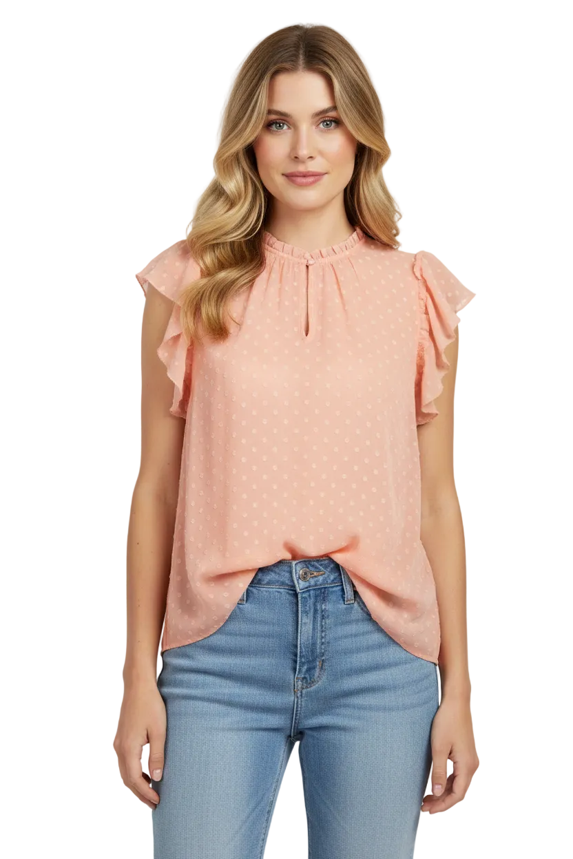 Apricot chiffon top, size 12