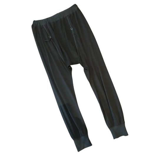 SOEUR black merino drop crotch pants, size 10