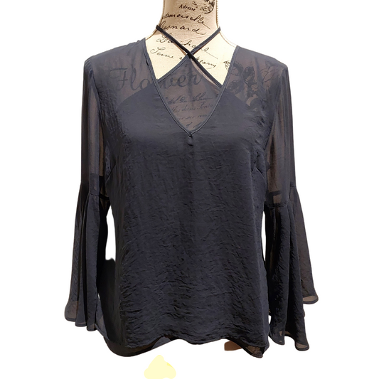 Repertoire blue chiffon top, size 10