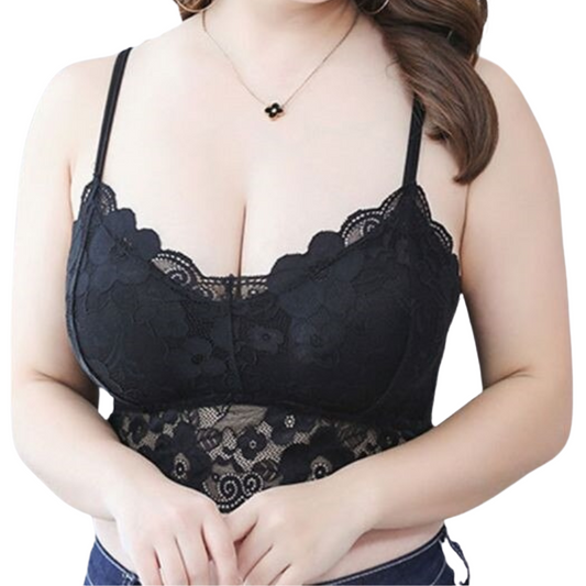 NEW lace bralette/camisole, BLACK & IVORY, size 14/16 in stock, preorder others