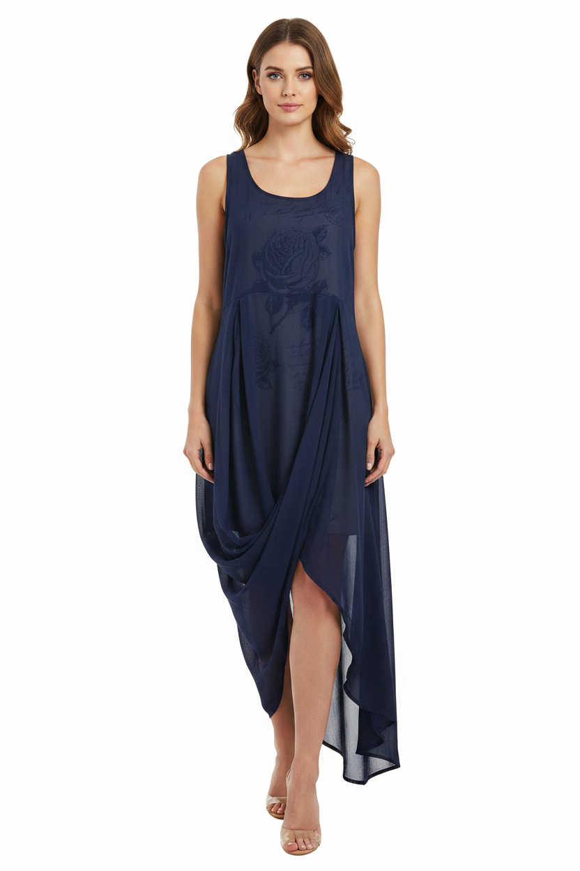 Moochi navy chiffon dress, size 10