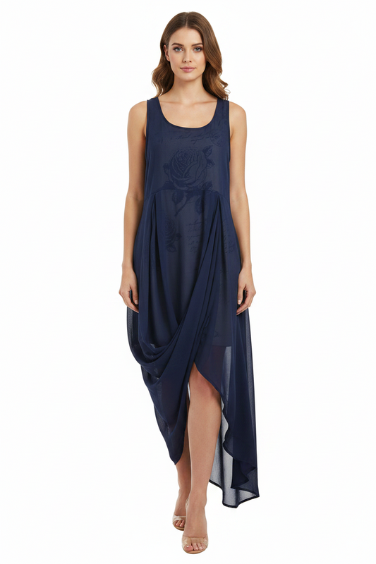 Moochi navy chiffon dress, size 10