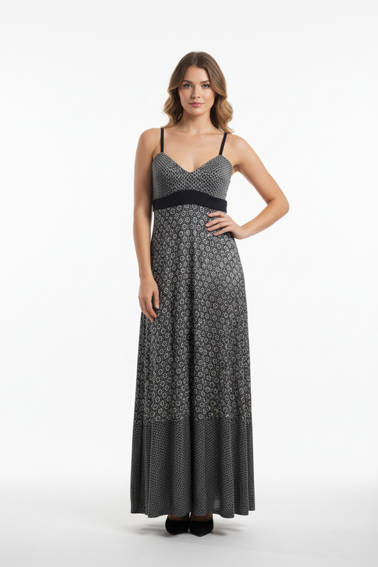 Witchery viscose black & white dress, size 10
