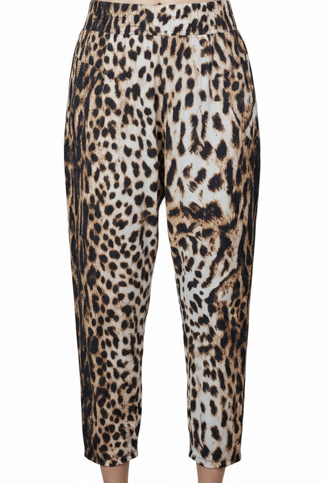 eb & eve leopard print cropped pants, size S/M 10-12