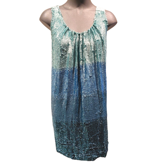 Blue sequin dress, size 8