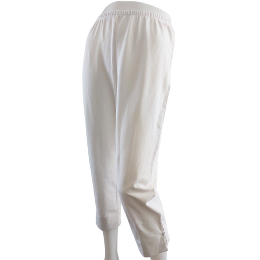 NEW White On Black ivory pants, size 12-RETAIL $89