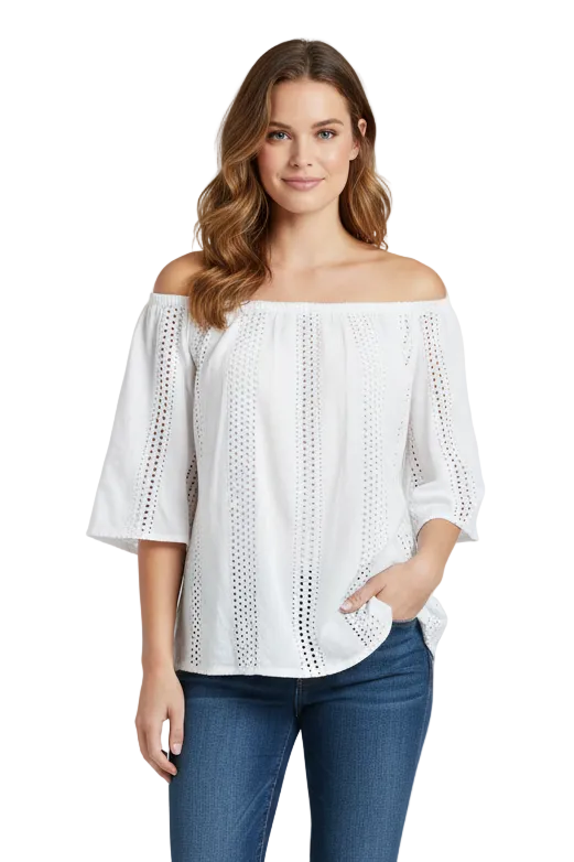 Witchery white broderie anglaise top, size 8/10