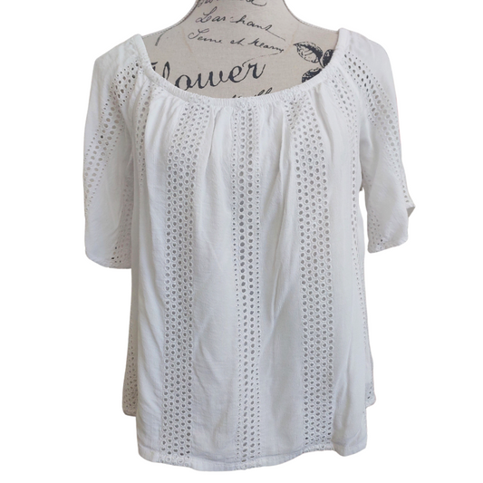 Witchery white broderie anglaise top, size 8/10
