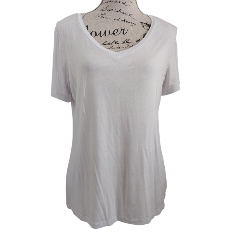 NEW Betty Basics white viscose T shirt, size 12/14