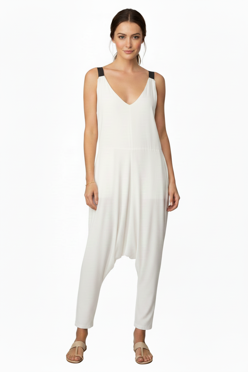 HIRE-Taylor white jumpsuit, size L/12