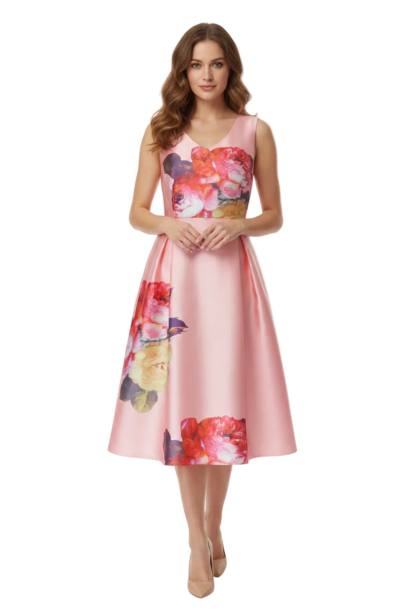 Stella peach floral dress, size 10/12