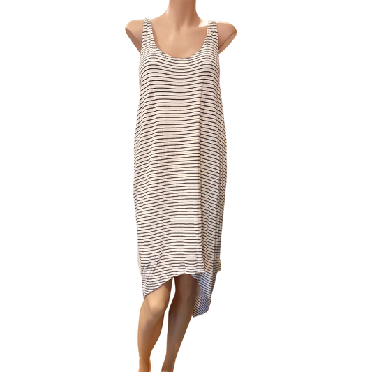 SALE Witchery white /black pinstriped Summer dress-M 12