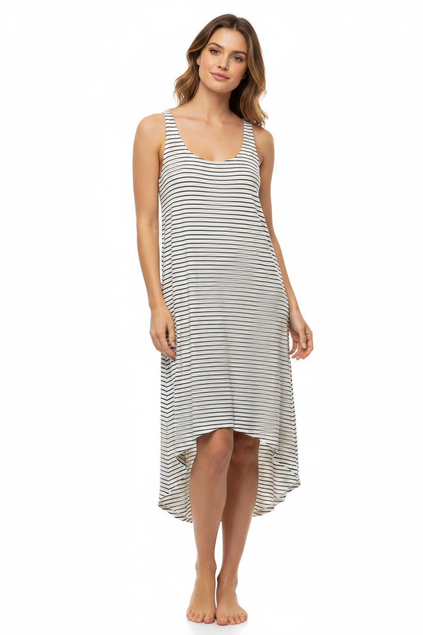 SALE Witchery white /black pinstriped Summer dress-M 12