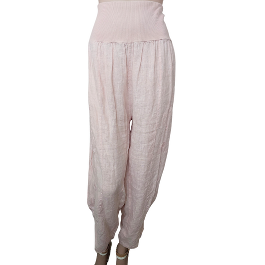 Helga May pink linen pants-S/M 10 12