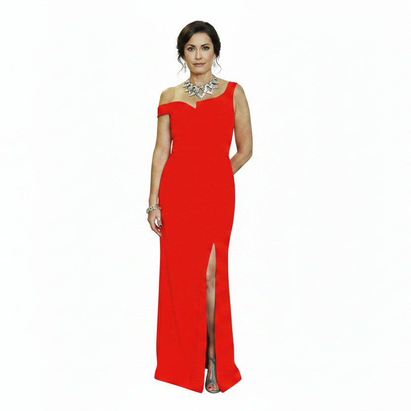 Bariano red formal/ball dress, size 12-HIRE