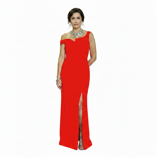 Bariano red formal/ball dress, size 12-HIRE