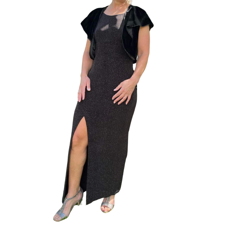 Black sparkly silver formal/ball dress , size fits 10/12, rent $40