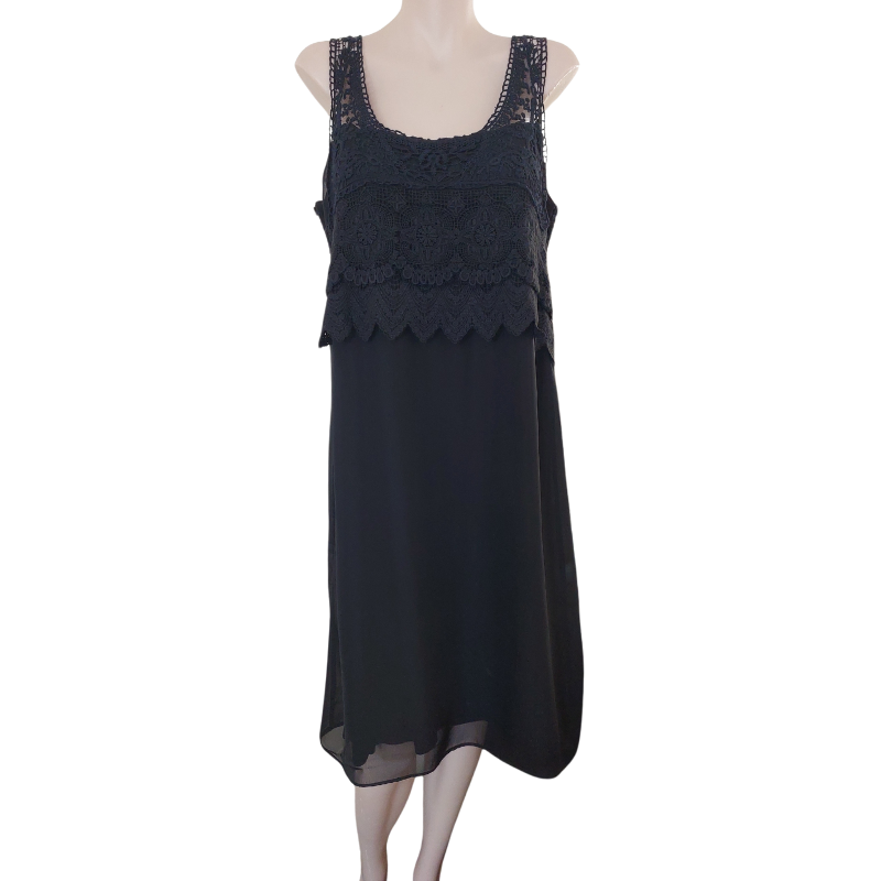 VARGO Black  shift dress, size 12-HIRE $30