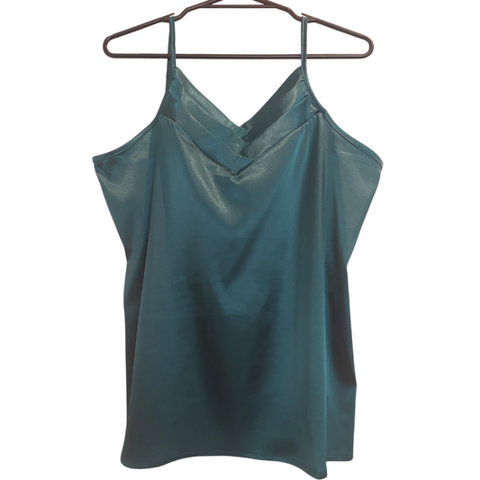 NEW green silky camisole, size 12/14