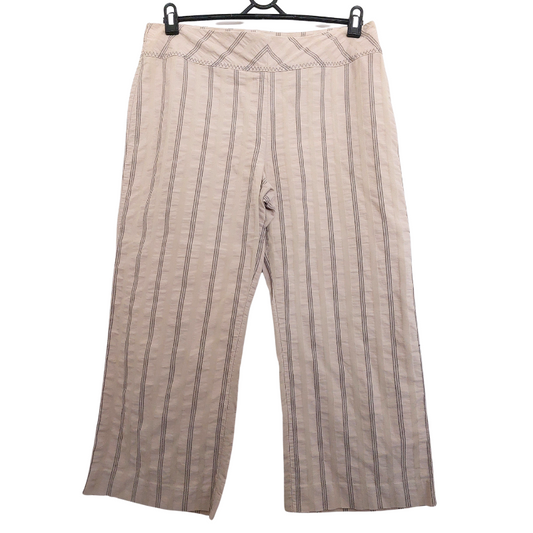 VERGE beige striped cotton pants, size 14