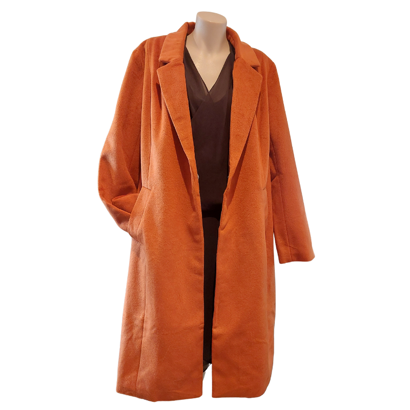 NEW Sara rust coat, size 14-16, RRP $180