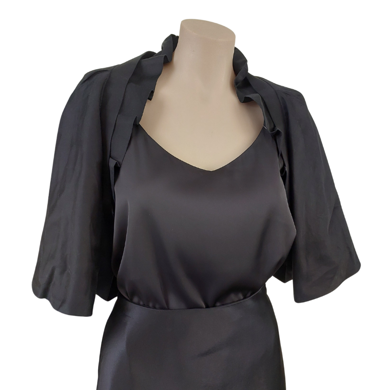 Andrea Moore black shrug, size 14