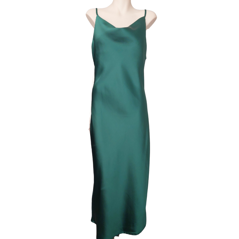 NEW Whyte silky green slip dress, size 14