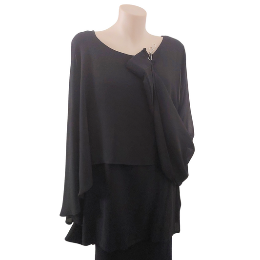 Soyaconcept black layered top, size XL/18