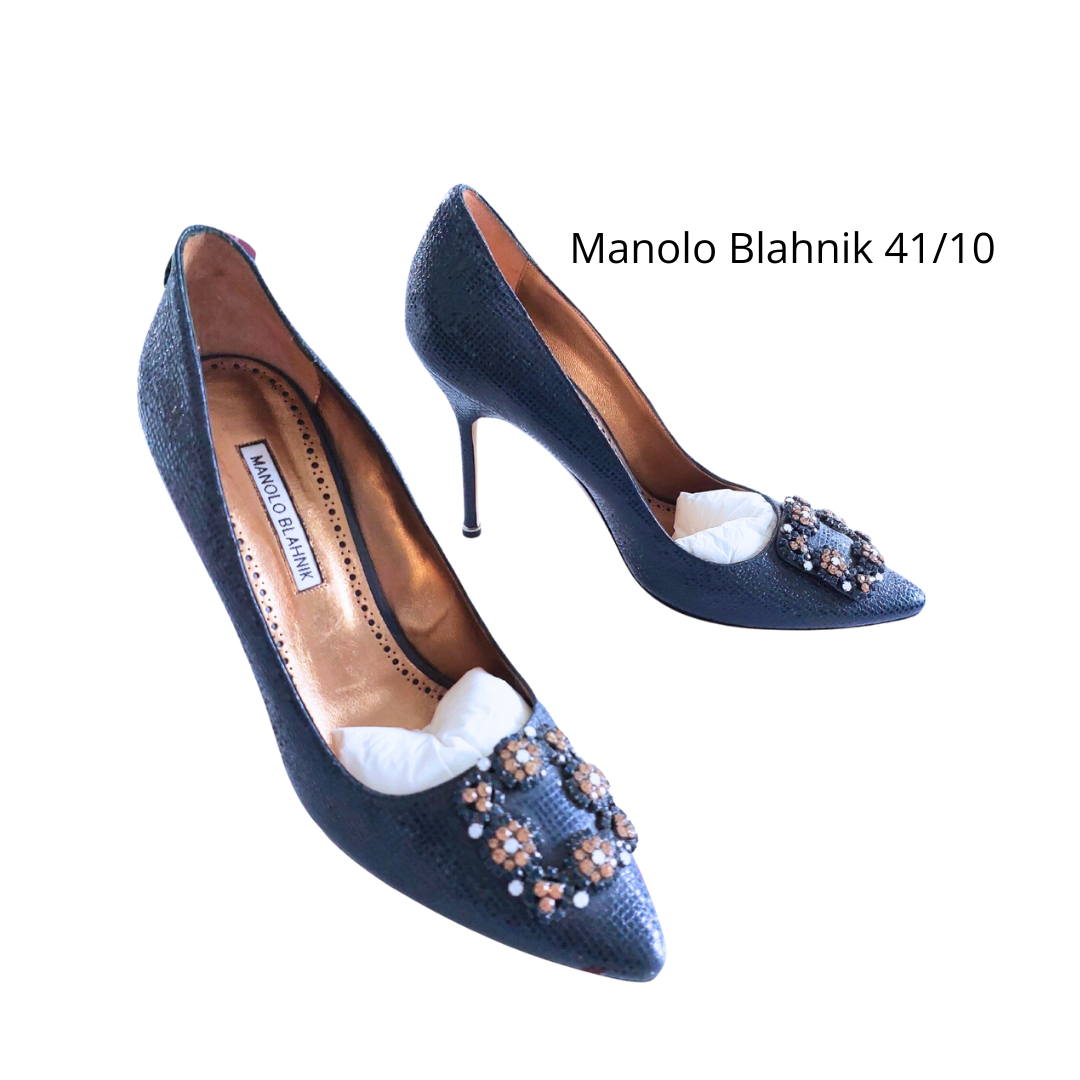 Manolo Blahnik blue heels, size 41/10